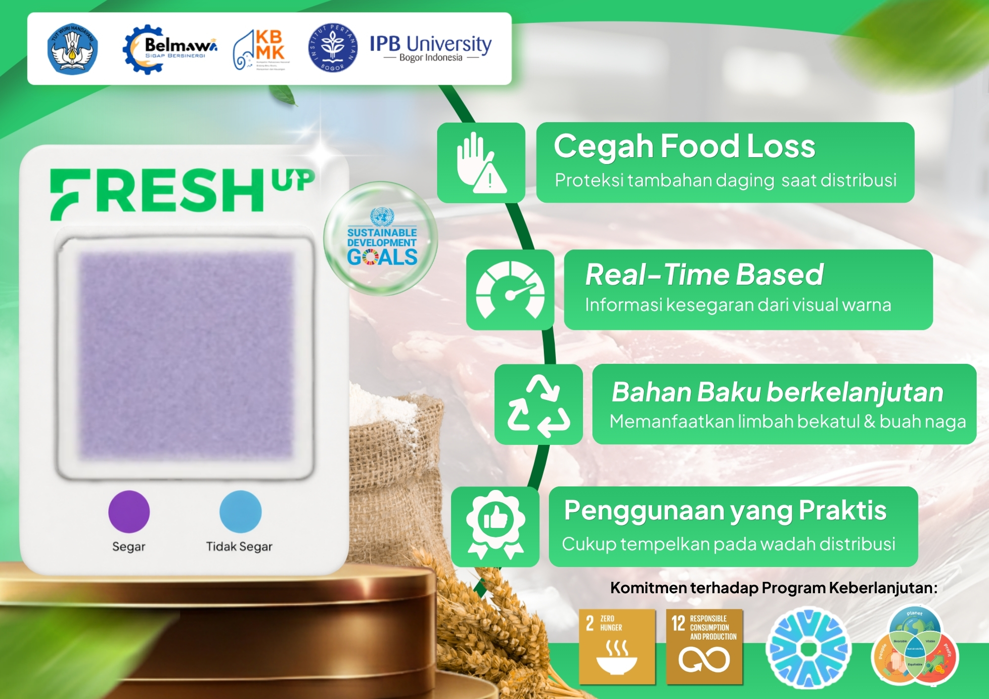 Infografis spesifikasi dan keunggulan produk FRESH-UP